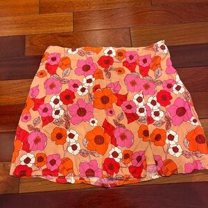 Floral High Waisted Mini Skirt